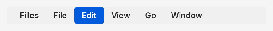 A menu bar with the application name in bold and the Edit menu active